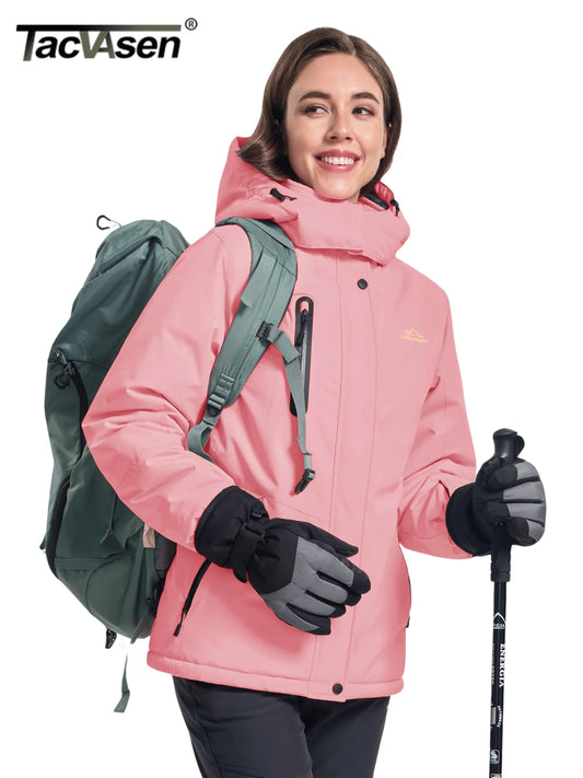 Winter Fleece Lined Hooded Parka Jacket Womens