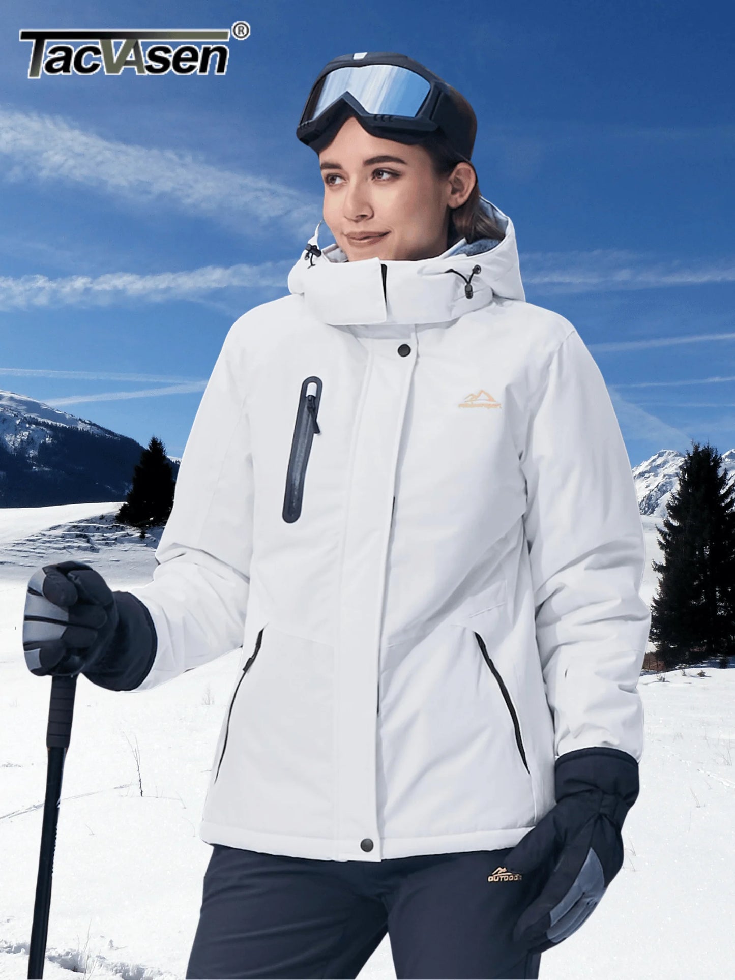 Winter Fleece Lined Hooded Parka Jacket Womens