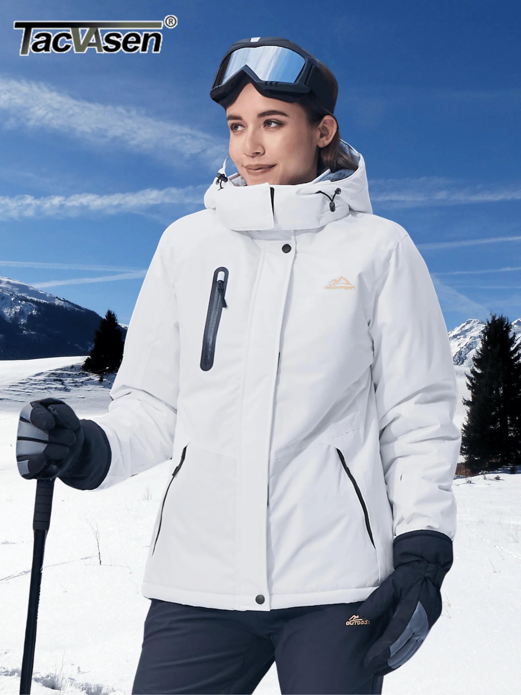 Winter Fleece Lined Hooded Parka Jacket Womens