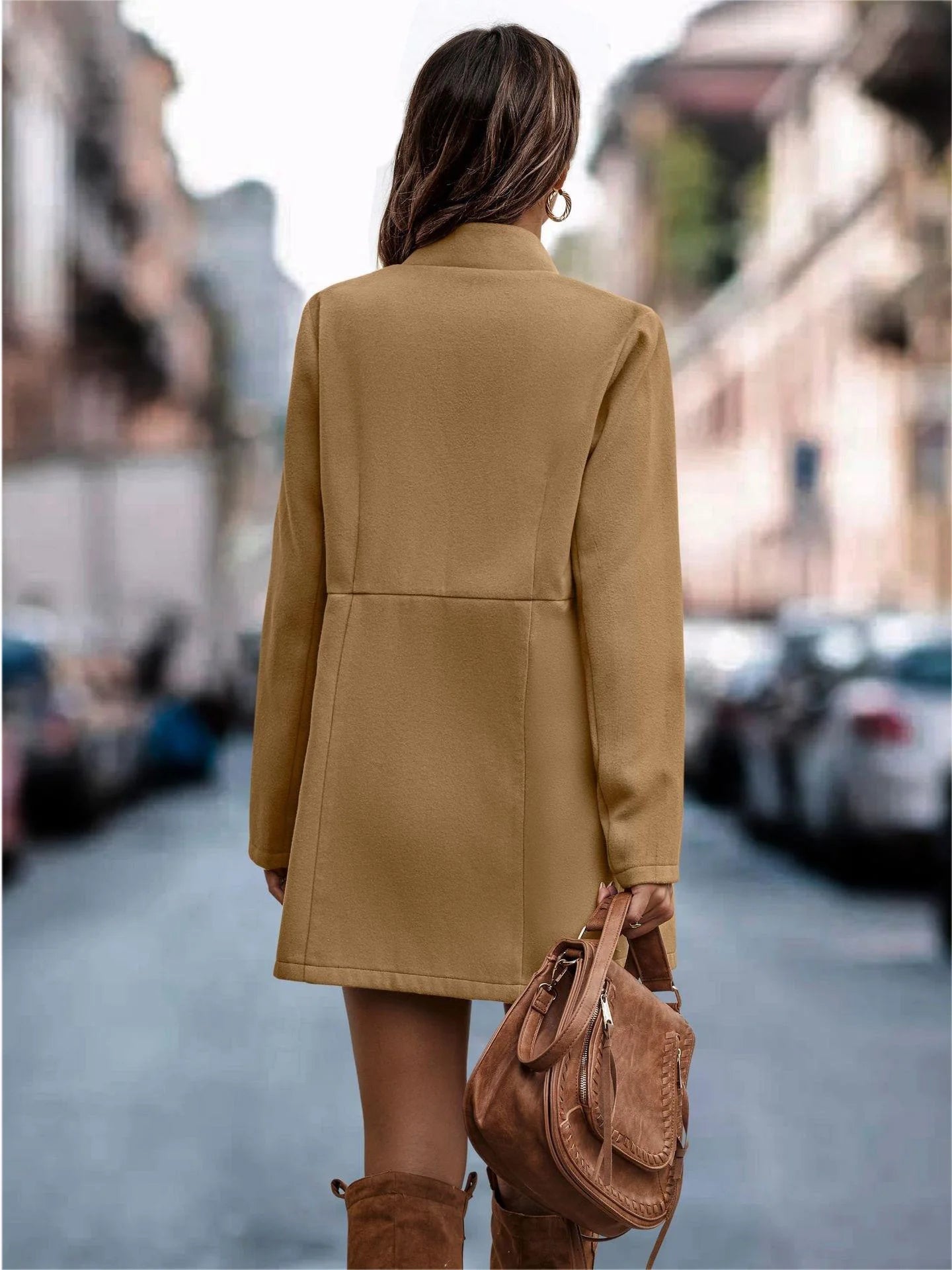 Long Sleeved Fashion Woolen Coat for Women