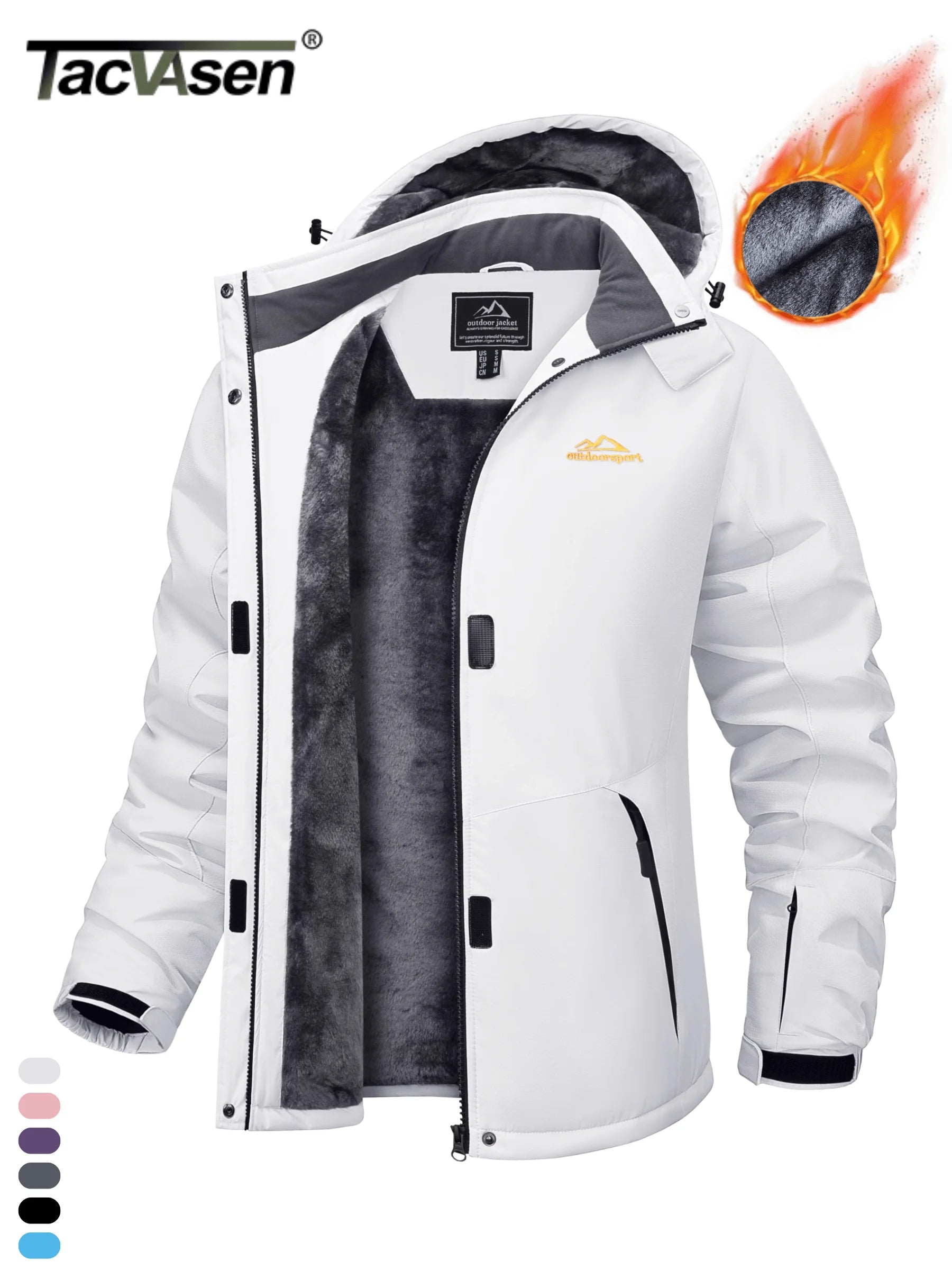 Winter Fleece Lined Hooded Parka Jacket Womens