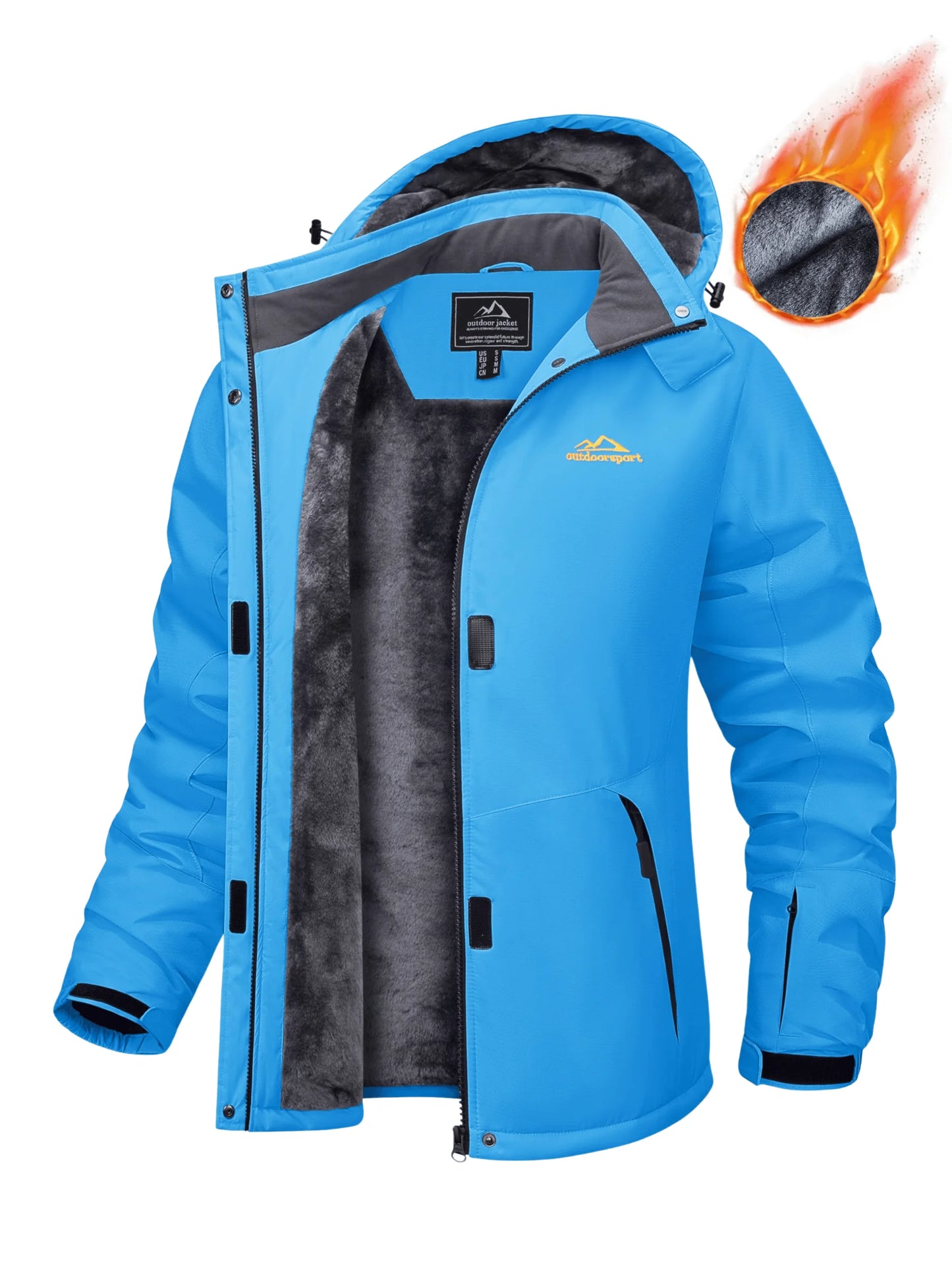 Winter Fleece Lined Hooded Parka Jacket Womens