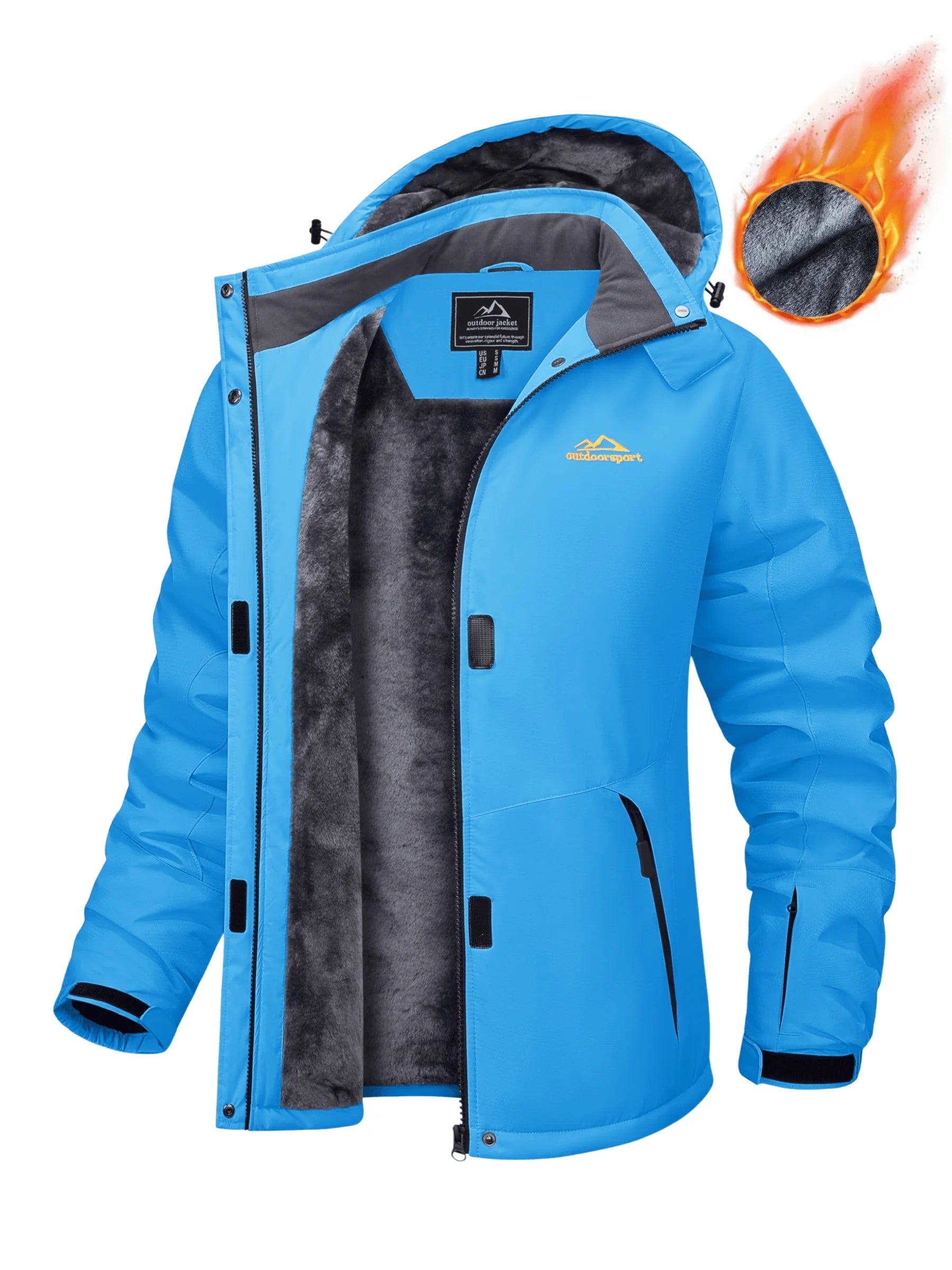 Winter Fleece Lined Hooded Parka Jacket Womens