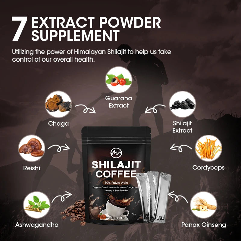 Shilajit Cofee High-Potency Pure Himalayan Shilajit Resin for Energy Enhancement and Immune Support