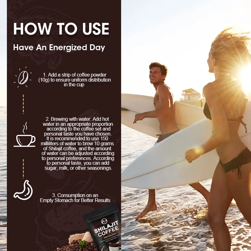 Shilajit Cofee High-Potency Pure Himalayan Shilajit Resin for Energy Enhancement and Immune Support