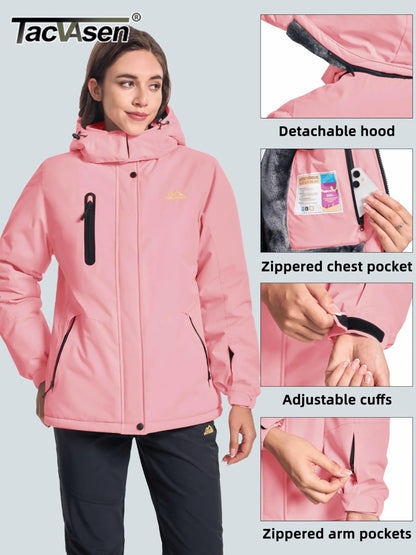 Winter Fleece Lined Hooded Parka Jacket Womens