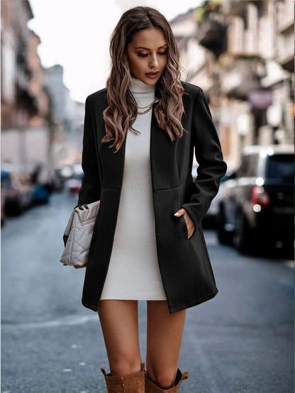 Long Sleeved Fashion Woolen Coat for Women