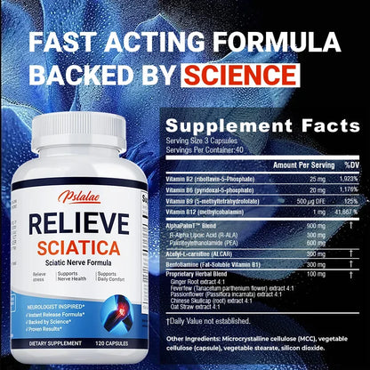 Relieve Sciatica - Relieve Pain, Improve Flexibility, Support Nerve and Joint Health, Relax Muscles